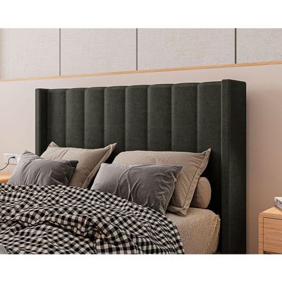 Cabeceira Estofada Casal 140 Cm Turquesa Veludo Marrom
