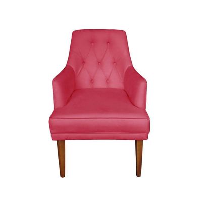 Cadeira Poltrona Decorativa Paris Sala De Jantar Recepção Retro Com Braça Suede Rosa Pink Lar Móveis E Decoração