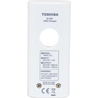 Carregador De Pilha Usb Toshiba 2 Pilhas Aa