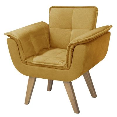 Poltrona Opalla New Base Tecido Amarelo