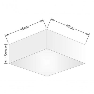 Plafon Quadrado Md-3051 Cúpula Em Tecido 15/45x45cm Branco - Bivolt