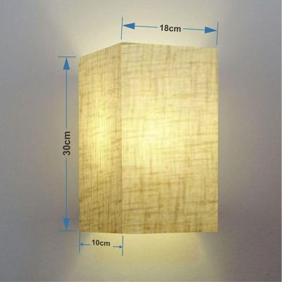 Arandela Retangular Retro Md-2029 Cúpula Em Tecido 18x10x30cm Rustico Bege - Bivolt