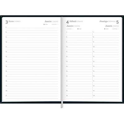 Agenda Executiva Costurada Capa Dura Milano 2025 - Preta - 12,3x16,6cm - Tilibra