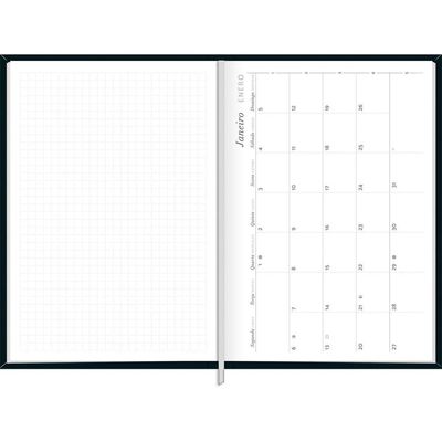 Agenda Executiva Costurada Capa Dura Milano 2025 - Preta - 12,3x16,6cm - Tilibra