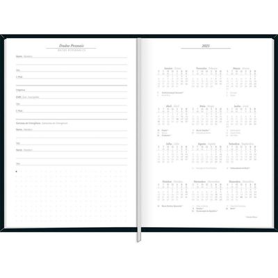 Agenda Executiva Costurada Capa Dura Milano 2025 - Preta - 12,3x16,6cm - Tilibra