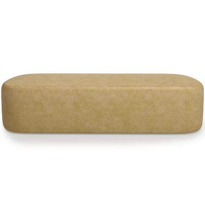 Kit 02 Puffs Decorativos Orgânicos Para Living Quarto 160cm Doha W01 Couríssimo Fendi - Lyam Decor