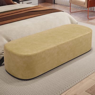 Kit 02 Puffs Decorativos Orgânicos Para Living Quarto 160cm Doha W01 Couríssimo Fendi - Lyam Decor