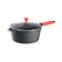 Caçarola Ferro Cabo Silicone Vermelho Tampa Vidro 24cm
