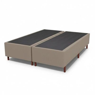 Base Box Queen Size Casal Prince Sued 158x197 Bege 29