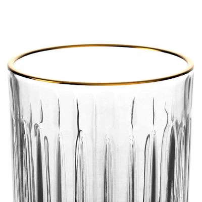 Jogo de Copos Baixos Soho com Borda Dourada L`Hermitage 310ml 6 Peças Transparente