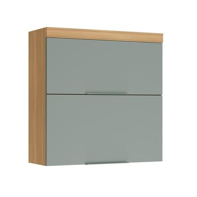Armário Aéreo Marquesa 100% MDF 2 Portas Verde e Nature