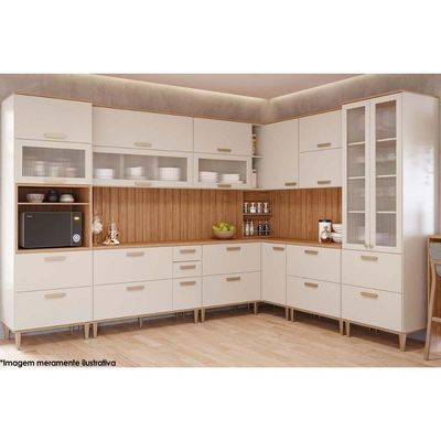 Armário Aéreo P/ Cozinha Estela Porta Tempero 52cm Cinamomo - Mgm