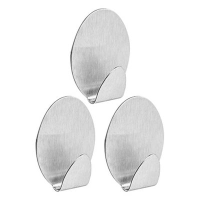 Gancho Oval Metálico Com Adesivo P - 3 Unidades - Or30651 - Ordene