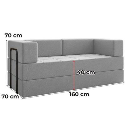 Sofa Cama Modular 2 Lugares 160 Cm Monaco Linho Cinza Vconcept Cinza