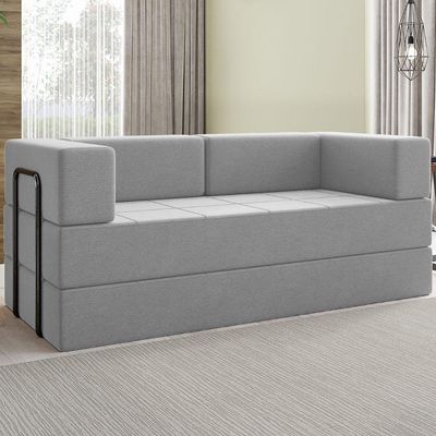 Sofa Cama Modular 2 Lugares 160 Cm Monaco Linho Cinza Vconcept Cinza