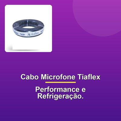 Cabo Microfone Tiaflex Ofhc 2×0,30mm² Preto Rl -100