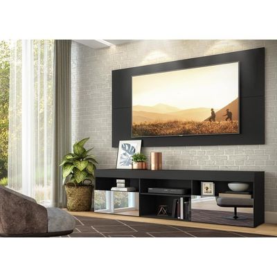 Rack Com Espelho E Painel Para Tv Até 65´´ Fg3137 Preto