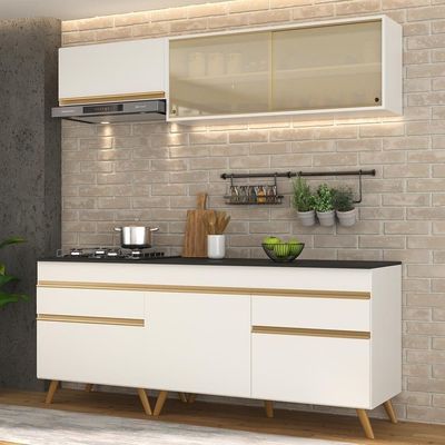 Cozinha Compacta Multimóveis Fg3707 Armário E Balcão Branca