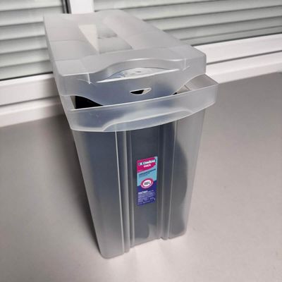 Kit 5 Caixas Organizadoras 16,5L Estreita Alta Plástica Ordene Radical Multiuso Transparente