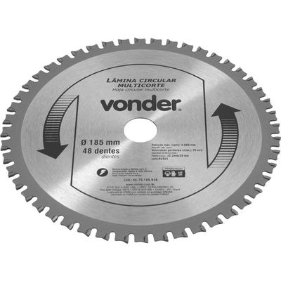 Lamina Circular Multicorte 185X1.1X1.6X48D Vonder