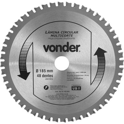 Lamina Circular Multicorte 185X1.1X1.6X48D Vonder