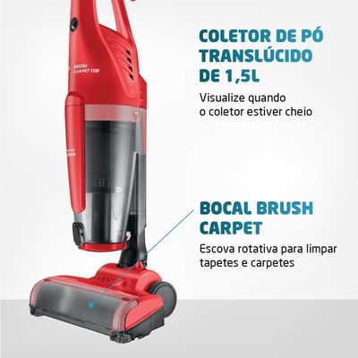 Aspirador de Pó Mondial Brush Carpet Vermelho1200 AP-25 127V 110V