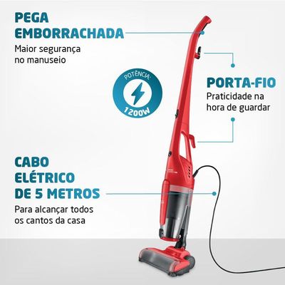 Aspirador de Pó Mondial Brush Carpet Vermelho1200 AP-25 127V 110V