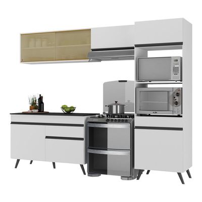 Armário De Cozinha Compacta 4 Peças Mp3692.964 Veneza Branco