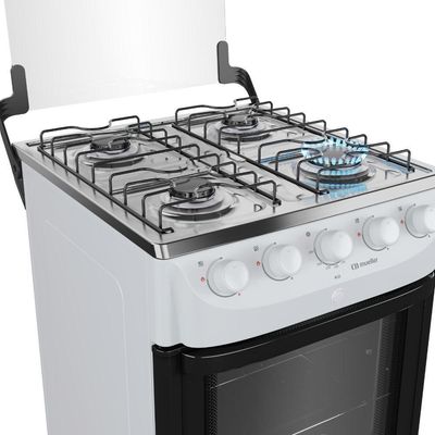Fogao 4bcs Mesa Inox Mfi4bb Mueller Branco Bivolt