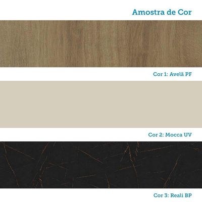 Cozinha Modulada Completa 6 Peças Com Tampos E Sem Pia Isis Avelã/mocca Laca