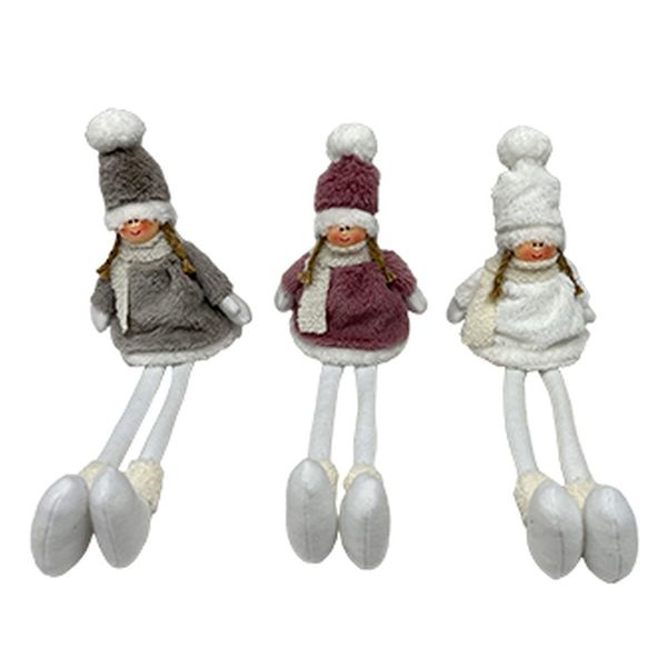 Enfeite Natal Pendente Menina Perna Longa 48cm Enfeite Natal Pendente Menina Perna Longa 48cm