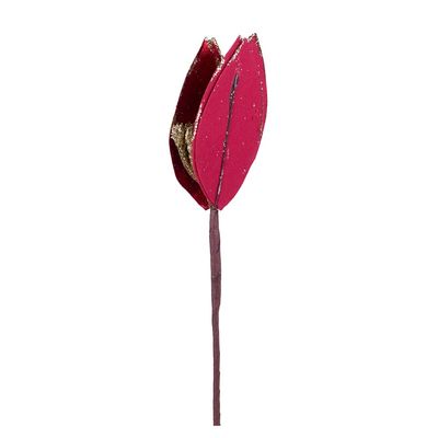 Bico Papagaio Metalizado Vermelho com Glitter Dourado 23cm D&A