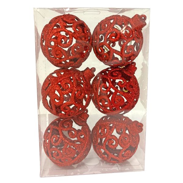 Kit Bola Arabesco Natal 6cm c 6 CV244460 Cazza Vm Kit Bola Arabesco Natal 6cm c 6 CV244460 Cazza Vm