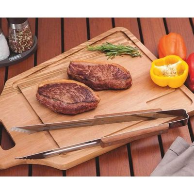 Kit Pegador de Carne Churrasco Inox Madeira e Pedra Amolar Facas Dupla Face 400/1000