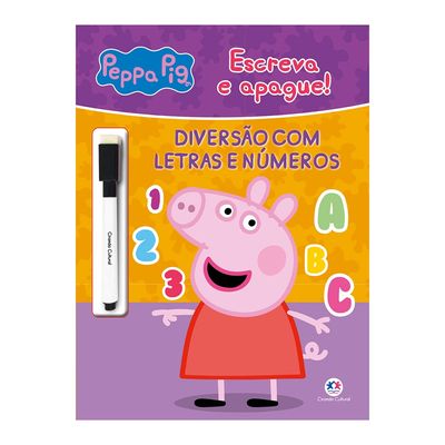 Livro Infantil Escreva e Apague Ciranda Cultural Peppa Pig Diversão com Letras e Números