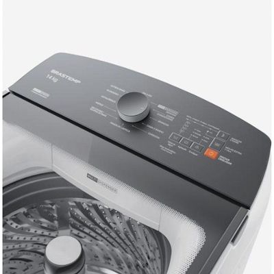 Máquina De Lavar 14kg Brastemp Br Com Smart Sensor E Design Compacto - BWF14AB Cinza E Branco 110V