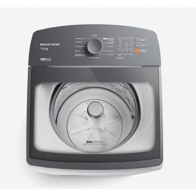 Máquina De Lavar 14kg Brastemp Br Com Smart Sensor E Design Compacto - BWF14AB Cinza E Branco 110V