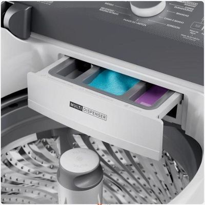 Máquina De Lavar 14kg Brastemp Br Com Smart Sensor E Design Compacto - BWF14AB Cinza E Branco 110V