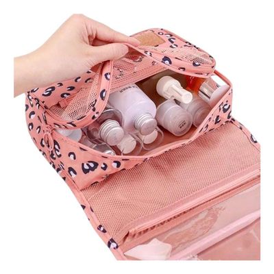 Necessaire Em Nylon Organizadora Higiene Para Viagem Azul Marinho Bolinhas