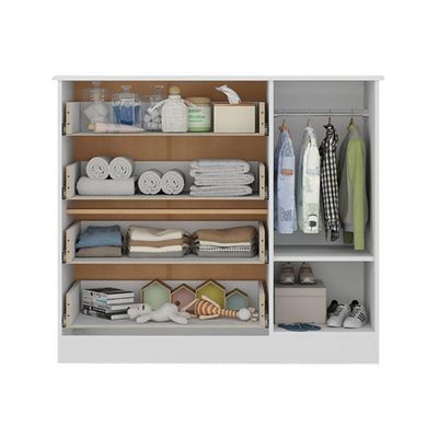 Cômoda Infantil 95cm 1 Porta E 4 Gavetas Encanto Multimóveis Mp4449 Branco Branco
