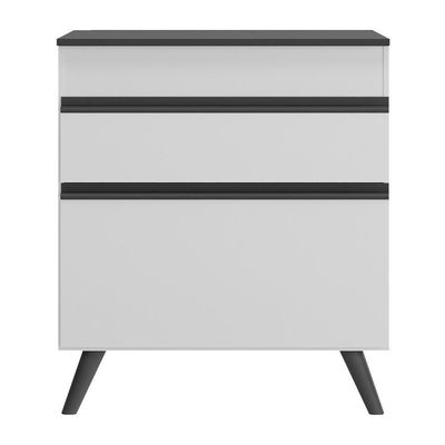 Balcão Cozinha Para Cooktop 70cm 1 Porta 1 Gaveta Veneza Multimóveis V3706 Branco/preto Branco/preto