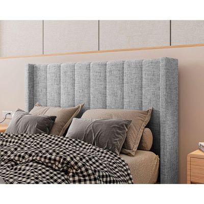 Cabeceira Estofada Solteiro 90 Cm Turquesa Linho Cor: Cinza