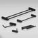 Kit Acessórios Para Banheiro Preto Fosco 5 Peças Grego Metal 2190tr
