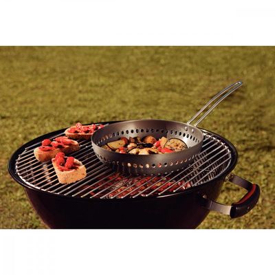 Grelha Wok Furada Tramontina Churrasco em Aluminio Anodizado com Cabo 26 cm