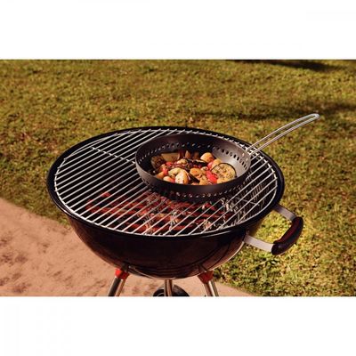 Grelha Wok Furada Tramontina Churrasco em Aluminio Anodizado com Cabo 26 cm