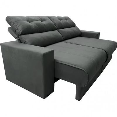 Sofá 3 Lugares Clean Retrátil Reclinável Cama InBox Cinza