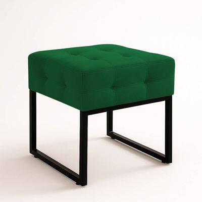Puff Sala Decorativo Industrial Kit 2 Elisa Veludo Verde D03 - D'Rossi