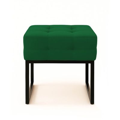 Puff Sala Decorativo Industrial Kit 2 Elisa Veludo Verde D03 - D'Rossi