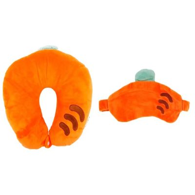 Travesseiro de Viagem Pescoço Com Máscara 30cm Poliéster