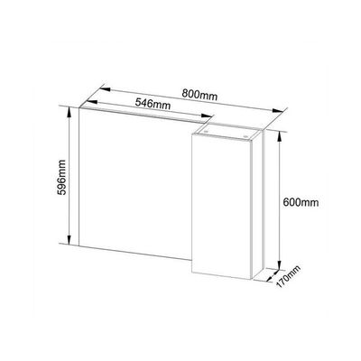 Armário C/ Balcão Banheiro Suspenso Bn3601 S/ Cuba 80cm E Espelho Bn3602 Mármore Branco Tecno Mobili